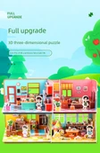 3D DIY Kulübe Evi Yapı Modeli Bulmaca Oyuncak - Büyük Coco'nun Evi Oturma Odası-1 - 8