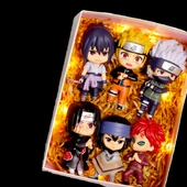 Naruto El Yapımı Model Q Versiyon Bebek Süsleri Hediye Kutusu - Grup A 6 Huoying, Siyah hediye kutusu - 6