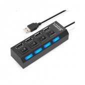 4 Port Usb 2.0 Çoklayıcı Hub Anahtarlı Işıklı On Off Düğmeli - 1