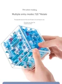 3D Labirent Küp Top Zeka Oyuncağı - [Renkli Kutu] Su Sarısı 8 Yüz-Büyük - 10