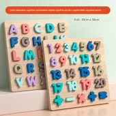 Montessori Erken Eğitim Ahşap Bulmaca - Dijital Tanıma ve Büyük Harf Tanıma Panelli Bulmaca - 1
