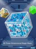 3D Labirent Küp Top Zeka Oyuncağı - [Renkli Kutu] Su Sarısı 8 Yüz-Büyük - 7