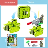 Dijital Dönüşüm Robot Araba Mühendislik Araç Oyuncak 0 Numara Dönüşmüş Tank - Bebek ve Fırlatılabilir Silah C991-1B - 1