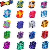Tangle Twist Müzik İnce Motor Eğitim İpi Boncuk Bulmacası - Düz Renkli Yeşil Sarı Mavi - 2