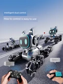 Uzaktan Kumandalı Robot Köpek Oyuncağı - Tek Elektrikli Tek Kumanda Ses Kontrolü - Gümüş Gri - 5