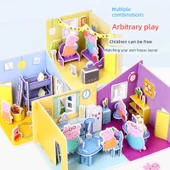 Peppa Pig 3D Bulmaca - Yatak Odası, Çalışma Odası, Oturma Odası, Mutfak - 3