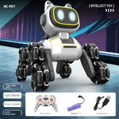 Uzaktan Kumandalı Robot Köpek Oyuncağı - Tek Elektrikli Tek Kumanda Ses Kontrolü - Beyaz - 1