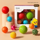 Bebek Duyusal Top Seti - 8 Parça Set (Hediye Kutusu) Isırılabilir - 1