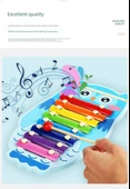 Montessori Ahşap Hayvan Müzik Kutusu Piyano - Krokodil - 8