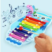Montessori Ahşap Hayvan Müzik Kutusu Piyano - Kelebek Armonika - 5
