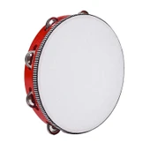 Çocuklar için Tamburin - Kırmızı - 25 cm (10 inç) - 6