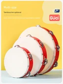 Orff Perküsyon Çift Taraflı Kırmızı Tamburin 6 inç - 5