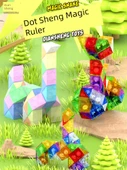 Renkli Cam Büyülü Cetvel Bulmaca Oyuncağı - 36 Büyülü Cetvel Gökkuşağı Kılavuz Kitap + Akıllı APP - 2