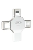 Xo -DK04 64GB 4in1 USB 2.0 + Type-C + Micro + Lightning Flash Sürücü Metal Gövdeli Flash Disk - 1
