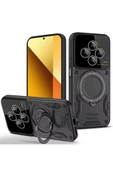 Coverzone Xiaomi Redmi 14C ile uyumlu Kılıf Joy Joy Standlı Lens Korumalı 360 Yüzük Aparatı - 1