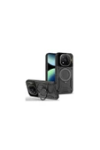 Coverzone Xiaomi Redmi Note 14 Pro 5G ile uyumlu Kılıf Joy Joy Standlı Lens Korumalı 360 Yüzük Aparatı - 1