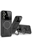 Coverzone Xiaomi Redmi Note 13 Pro Plus ile uyumlu Kılıf Joy Joy Standlı Lens Korumalı 360 Yüzük Aparatı - 4