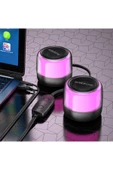 Coverzone Borofone Çiftli RGB Işıklı Kablolu veya Kablosuz Stereo Speaker Bluetooth Taşınabilir Hoparlör BP12 - 7