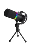 Coverzone RGB Profesyonel Stüdyo Mikrofon Kayıt USB/XLR Çift Modlu Podcast Dinamik Mikrofon Masaüstü Q1 - 7