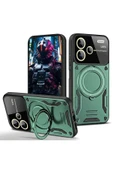 Coverzone Xiaomi Redmi Note 13 Pro Plus ile uyumlu Kılıf Joy Joy Standlı Lens Korumalı 360 Yüzük Aparatı - 1