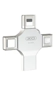 Xo -DK04 32GB 4in1 USB 2.0 + Type-C + Micro + Lightning Flash Sürücü Metal Gövdeli Flash Disk - 1