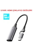 Coverzone Type C Video Capture Yakalama Kartı Uçlu HDMI to Type-C PC Bilgisayar Video Yakalama ZR964 thumbnail 2