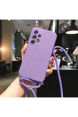 Coverzone Galaxy M32 Ile Uyumlu Ipli Boyun Askılı Silikon Kılıf Kadife Iç Yüzeyli Epiphany Kılıf Lila thumbnail 1