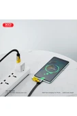 Xo 60W Hızlı Şarj Kablosu 4ü1 Arada,NB283,1 Metre,2 Type-C,USB-A,Lightning,Örgü Dayanıklı Kablo,Siyah thumbnail 3