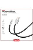 Xo -NB227 IP Siyah USB Lightning 6A Apple Iphone Ipad Silikon Şarj Kablosu thumbnail 2