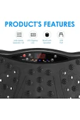 Coverzone Ayak Masaj Bluetooth Hoparlörlü Titreşim Plakası Makinesi, Farklı Hız Seviyeli Yük 550 Siyah - 5