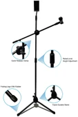 Coverzone 190cm Maksimum Uzunluk 2in1 Mikrofon ve Tablet Stant Katlanabilir Açısı Ayarlanabilir - Model 103SP - 5