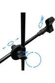 Coverzone 190cm Maksimum Uzunluk 2in1 Mikrofon ve Tablet Stant Katlanabilir Açısı Ayarlanabilir - Model 103SP - 6
