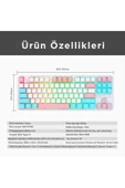 Coverzone Ajazz K870T Pro Kablosuz Hot Swap Mekanik Oyun Klavyesi-RGB Beyaz - Red Switch - 6