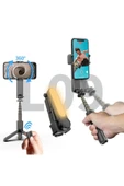 Coverzone Akıllı Telefonlar İçin Gimbal Stabilizator Kendinden Işıklı 360 Derece Dönebilen Başlık L09 - 6