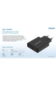 Philips USB Hızlı Şarj Adaptörü,33W PowerDelivery 3.0+QC 3.0,Çift Port USB-C ve USB-A,2 Cihaz Şarj,DLP4322C - 2