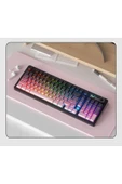 Coverzone Ajazz AK980 Ekranlı Mekanik Klavye RGB, Tam Boy Hot-Swap 3 Modlu 8000 Mah Pembe Gift Switch - 5