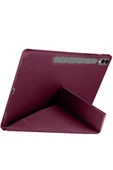 Coverzone Galaxy X610 Tab S9 FE Plus ile uyumlu 12.4 Kılıf Kalem Koyma Bölmeli Standlı Attravtive Smart Cover thumbnail 4