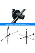 Coverzone 190cm Maksimum Uzunluk 2in1 Mikrofon ve Tablet Stant Katlanabilir Açısı Ayarlanabilir - Model 103SP - 7