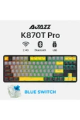 Coverzone Ajazz K870T Pro Kablosuz Hot Swap Mekanik Oyun Klavyesi-RGB Siyah - Blue Switch - 7