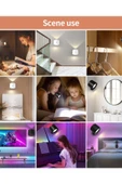 Coverzone Magnetik Yapışkanlı Uzaktan Kumandalı Işık Oda Salon Işıklandırma İç Mekan Şarjlı Lamba BD80A Siyah - 7