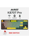 Coverzone Ajazz K870T Pro Kablosuz Hot Swap Mekanik Oyun Klavyesi-RGB Siyah - Red Switch - 7