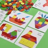 Erken Çocukluk Eğitimi Ahşap Bulmaca - 200 Şekil Paneli + 15 Çift Taraflı Kart + Depolama Çantası - 2