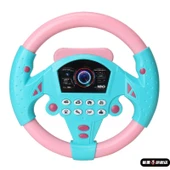 Çocuk Simülasyon Direksiyonu Montessori Erken Eğitim Oyuncağı - Çantalar - Hafif - Pudra Mavi thumbnail 6