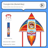 Çocuklar için Taşınabilir Uçurtma - Roket Çocuk - 100m İp ve Depolama Çantası - 1