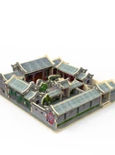 El Yapımı Pekin Dörtgen Antik Bina Modeli 3D Ahşap Bulmaca - Tibet Daireleri - 3