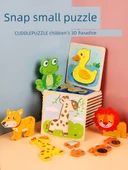 Ahşap 3D Hayvan Bulmacası - Zürafa, Kurbağa, Ördek, Kaplumbağa, Araba, İnek - 7