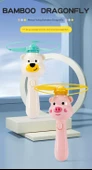 Çocuklar için Işıklı Bambulu Ejderha Uçurtması - Pembe Domuz + 5 Uçurtma + 1 Büyük Işıklı Uçurtma - 8