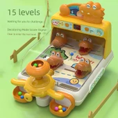 Eğitici Mermer Oyunu Makinesi - Hediye Kutusu - Pil Versiyonu - Ağız Açılabilir - Yeşil Crocodile - 40 Mermer - 6