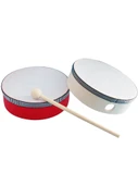 Uğurlu Çiçek Tamburin 8 inç (20cm) Zil Parçasız + Ahşap Çekiç - 6