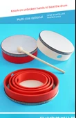 Uğurlu Çiçek Tamburin 8 inç (20cm) Zil Parçasız + Ahşap Çekiç - 7